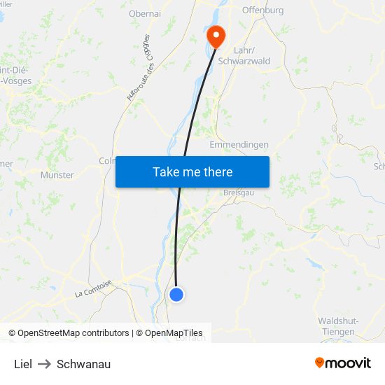 Liel to Schwanau map