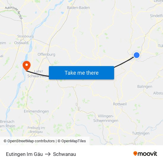 Eutingen Im Gäu to Schwanau map