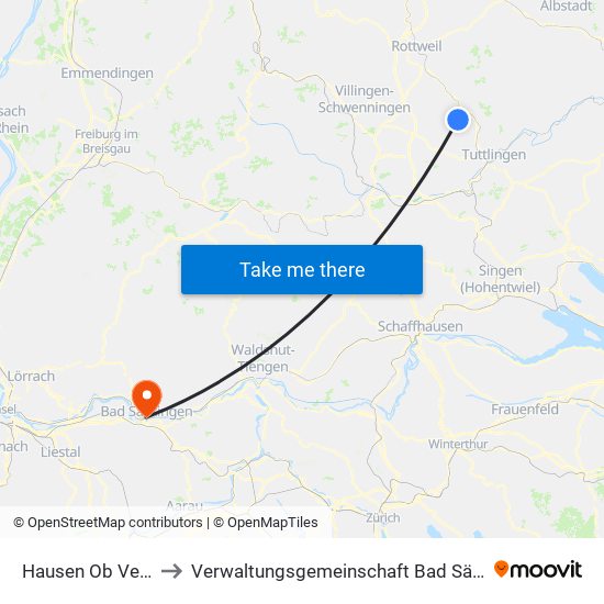Hausen Ob Verena to Verwaltungsgemeinschaft Bad Säckingen map