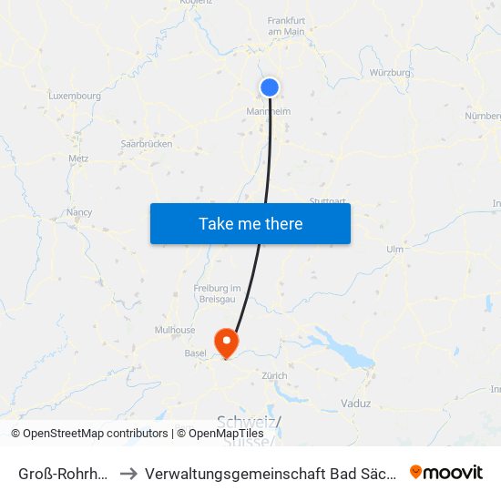 Groß-Rohrheim to Verwaltungsgemeinschaft Bad Säckingen map