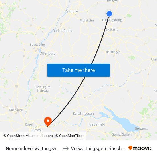 Gemeindeverwaltungsverband Besigheim to Verwaltungsgemeinschaft Bad Säckingen map