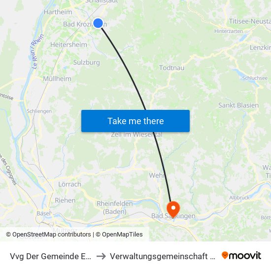 Vvg Der Gemeinde Ehrenkirchen to Verwaltungsgemeinschaft Bad Säckingen map