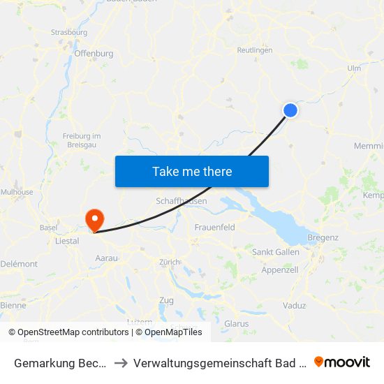 Gemarkung Bechingen to Verwaltungsgemeinschaft Bad Säckingen map