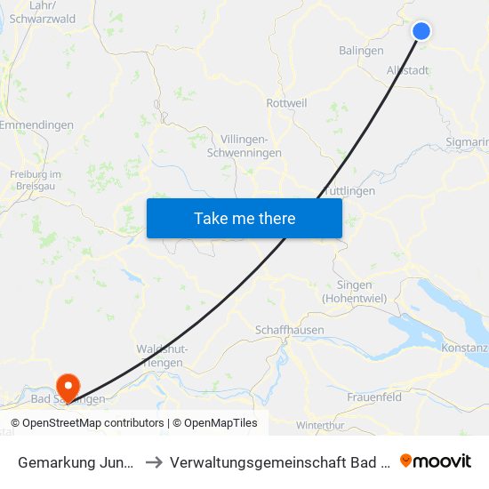 Gemarkung Jungingen to Verwaltungsgemeinschaft Bad Säckingen map