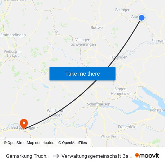 Gemarkung Truchtelfingen to Verwaltungsgemeinschaft Bad Säckingen map