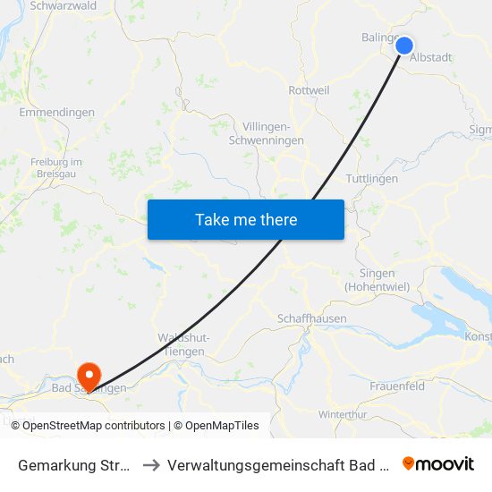 Gemarkung Streichen to Verwaltungsgemeinschaft Bad Säckingen map