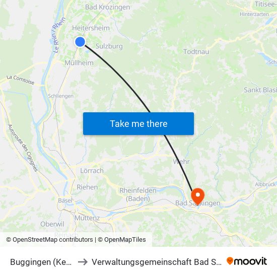 Buggingen (Kernort) to Verwaltungsgemeinschaft Bad Säckingen map
