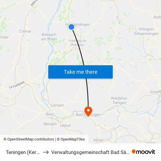 Teningen (Kernort) to Verwaltungsgemeinschaft Bad Säckingen map