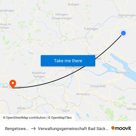 Rengetsweiler to Verwaltungsgemeinschaft Bad Säckingen map