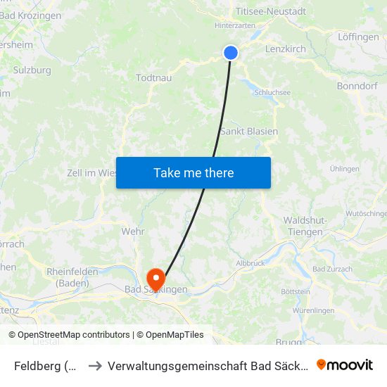Feldberg (Ort) to Verwaltungsgemeinschaft Bad Säckingen map