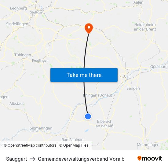 Sauggart to Gemeindeverwaltungsverband Voralb map