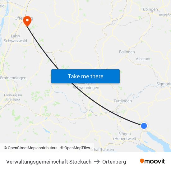 Verwaltungsgemeinschaft Stockach to Ortenberg map
