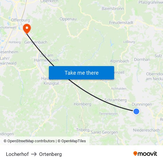 Locherhof to Ortenberg map