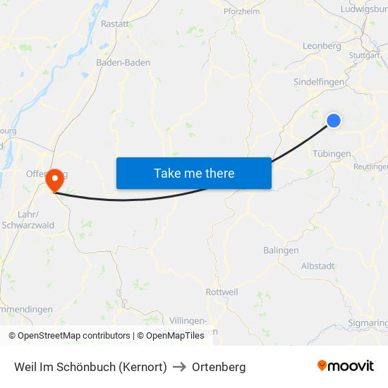 Weil Im Schönbuch (Kernort) to Ortenberg map