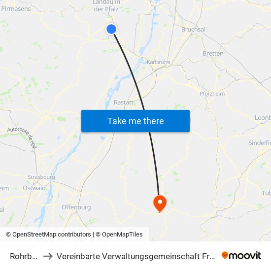 Rohrbach to Vereinbarte Verwaltungsgemeinschaft Freudenstadt map