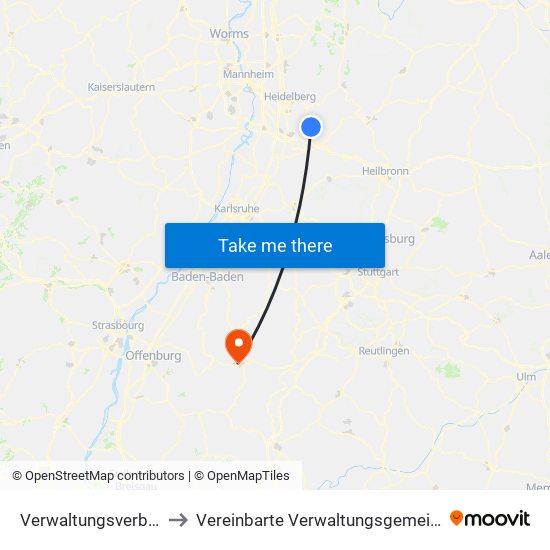 Verwaltungsverband Elsenztal to Vereinbarte Verwaltungsgemeinschaft Freudenstadt map