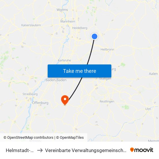 Helmstadt-Bargen to Vereinbarte Verwaltungsgemeinschaft Freudenstadt map