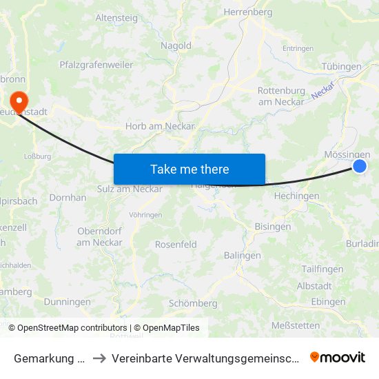 Gemarkung Talheim to Vereinbarte Verwaltungsgemeinschaft Freudenstadt map