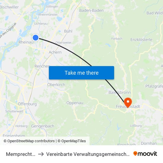 Memprechtshofen to Vereinbarte Verwaltungsgemeinschaft Freudenstadt map