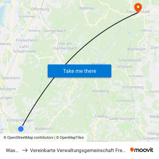 Wasser to Vereinbarte Verwaltungsgemeinschaft Freudenstadt map