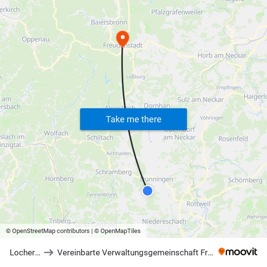 Locherhof to Vereinbarte Verwaltungsgemeinschaft Freudenstadt map