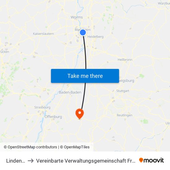 Lindenhof to Vereinbarte Verwaltungsgemeinschaft Freudenstadt map