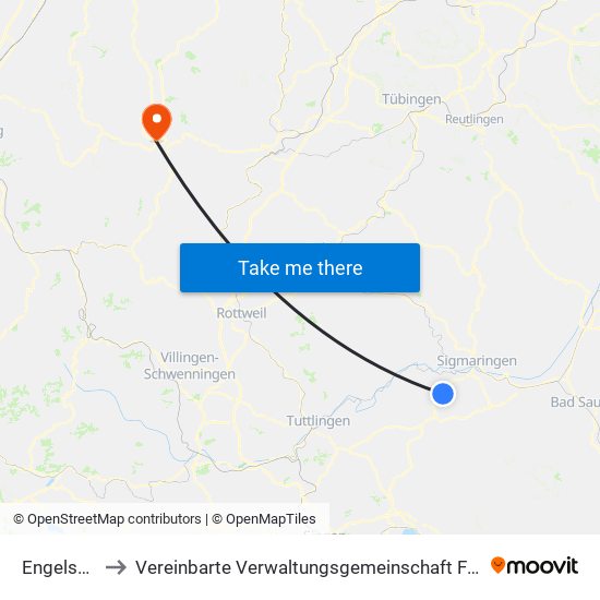 Engelswies to Vereinbarte Verwaltungsgemeinschaft Freudenstadt map