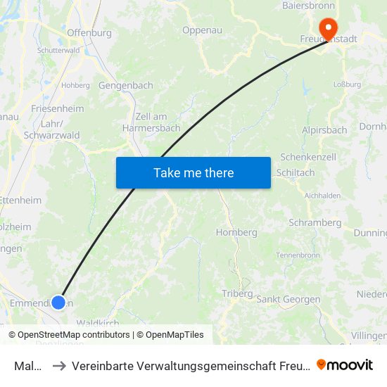 Maleck to Vereinbarte Verwaltungsgemeinschaft Freudenstadt map