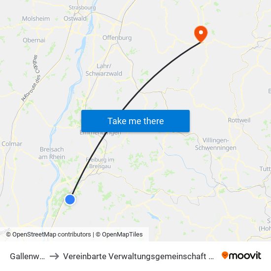 Gallenweiler to Vereinbarte Verwaltungsgemeinschaft Freudenstadt map
