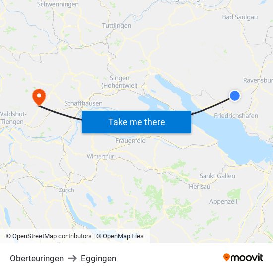 Oberteuringen to Eggingen map