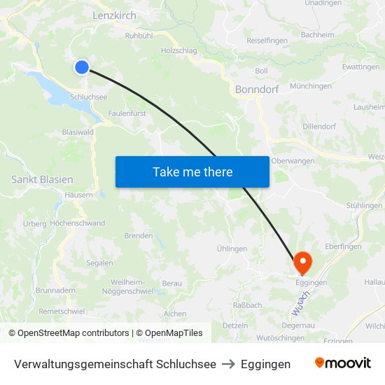 Verwaltungsgemeinschaft Schluchsee to Eggingen map