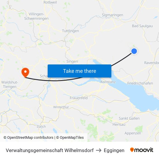 Verwaltungsgemeinschaft Wilhelmsdorf to Eggingen map