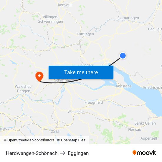 Herdwangen-Schönach to Eggingen map