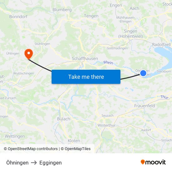 Öhningen to Eggingen map