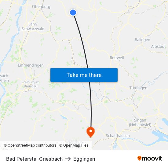 Bad Peterstal-Griesbach to Eggingen map