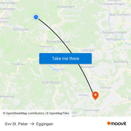 Gvv St. Peter to Eggingen map