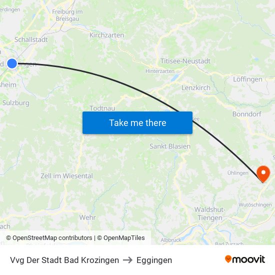 Vvg Der Stadt Bad Krozingen to Eggingen map