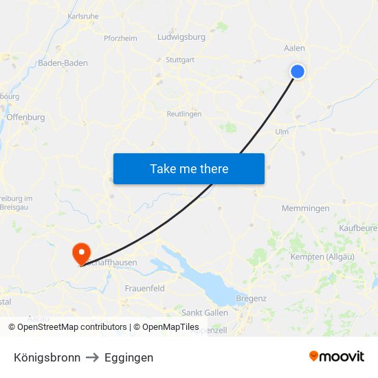 Königsbronn to Eggingen map