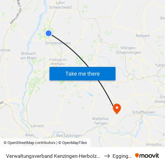 Verwaltungsverband Kenzingen-Herbolzheim to Eggingen map