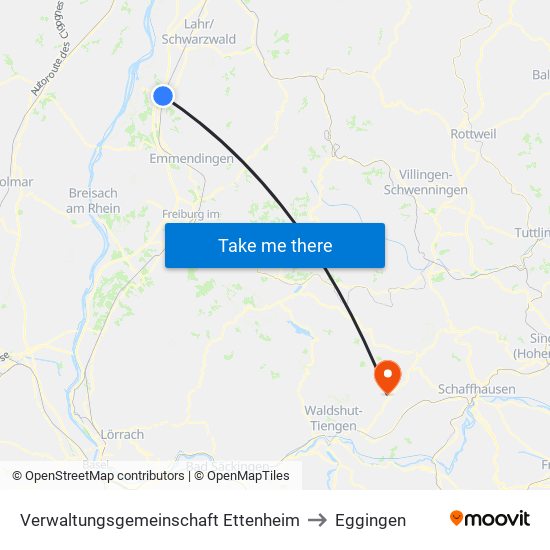 Verwaltungsgemeinschaft Ettenheim to Eggingen map