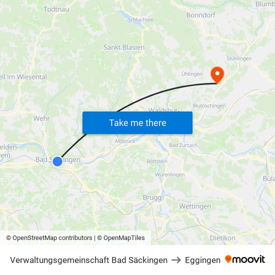 Verwaltungsgemeinschaft Bad Säckingen to Eggingen map