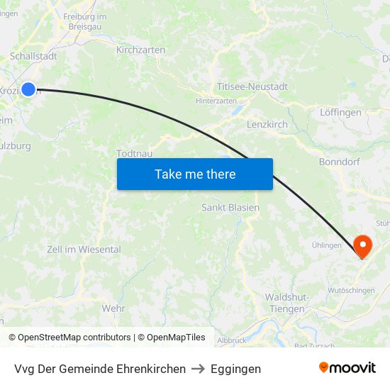 Vvg Der Gemeinde Ehrenkirchen to Eggingen map