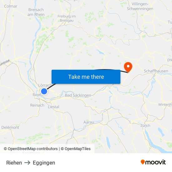 Riehen to Eggingen map