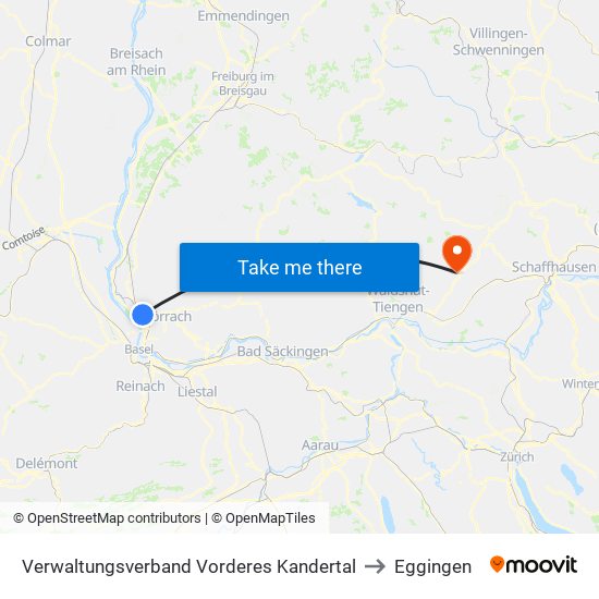 Verwaltungsverband Vorderes Kandertal to Eggingen map
