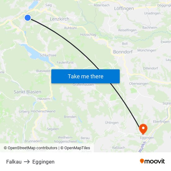 Falkau to Eggingen map