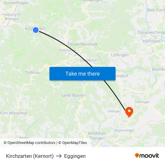 Kirchzarten (Kernort) to Eggingen map