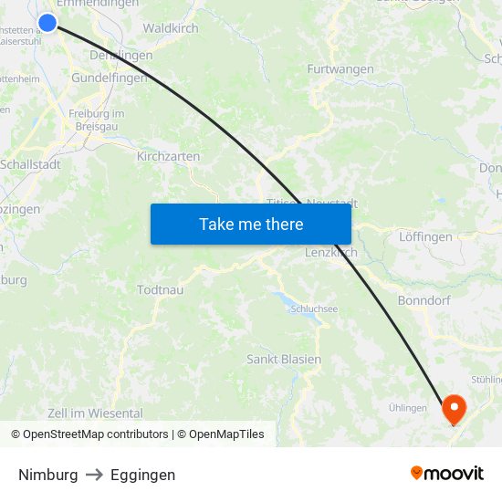 Nimburg to Eggingen map
