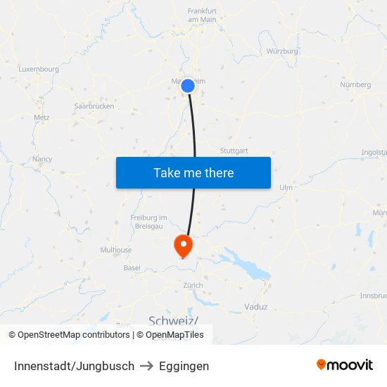 Innenstadt/Jungbusch to Eggingen map