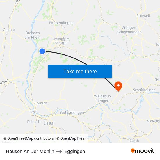 Hausen An Der Möhlin to Eggingen map