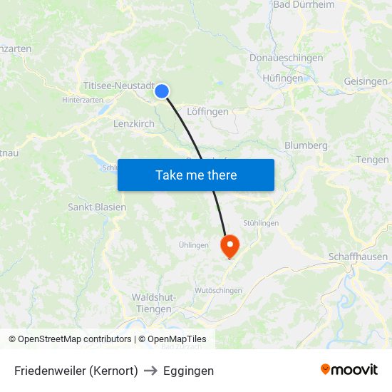 Friedenweiler (Kernort) to Eggingen map